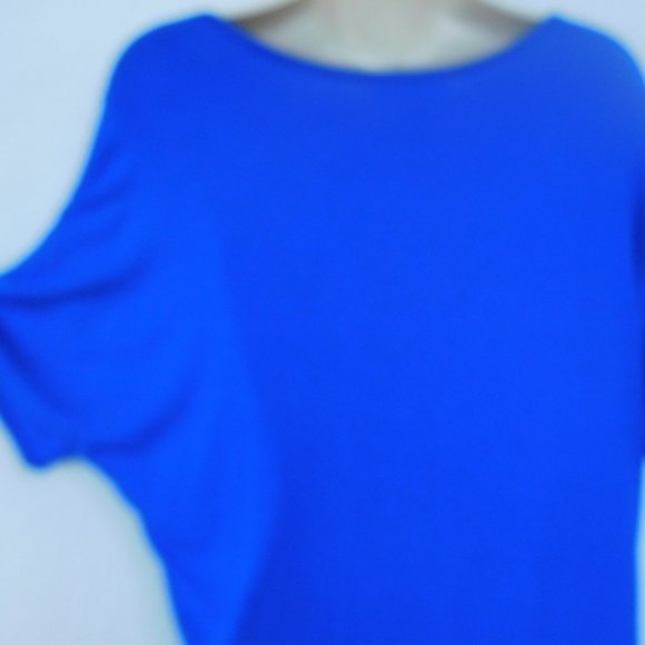 Dress Barn Top Large Petite Blue Sequined Sparkly Evening Blouse - Picture 8 of 15
